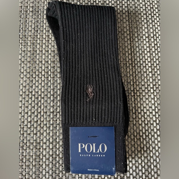 New Men's "Polo Ralph Lauren" Black Socks - Picture 1 of 3